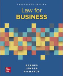 Test Bank for Law for Business, 14th Edition, A. James Barnes, Eric Richards, Tim Lemper