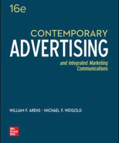 Test Bank for Contemporary Advertising, 16th Edition, William Arens Michael Weigold