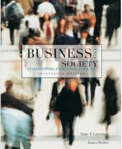 Test Bank for Business and Society, 13th Edition: Anne Lawrence