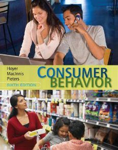 Test Bank for Consumer Behavior, 6th Edition : Hoyer