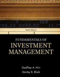 Test Bank for Fundamentals of Investment Management 10th Edition: Hirt