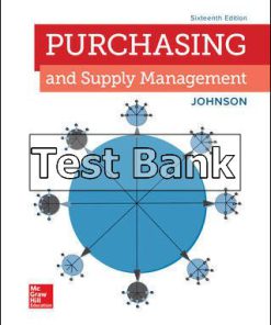 Purchasing and Supply Management 16th Edition Johnson Test Bank