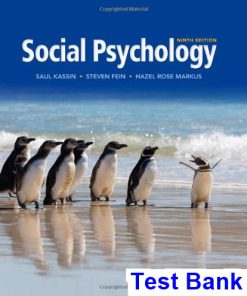 Social Psychology 9th Edition Kassin Test Bank