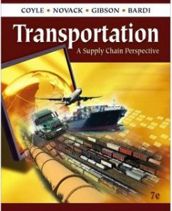 Test Bank for Transportation: A Supply Chain Perspective, 7th Edition: John J. Coyle