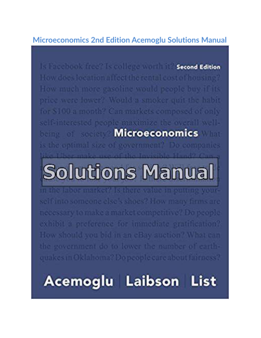 Microeconomics 2nd Edition Acemoglu Solutions Manual