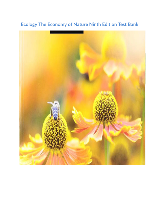 Ecology The Economy of Nature Ninth Edition Test Bank