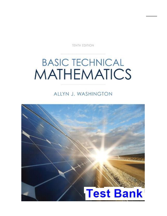 Basic Technical Mathematics 10th Edition Washington Test Bank