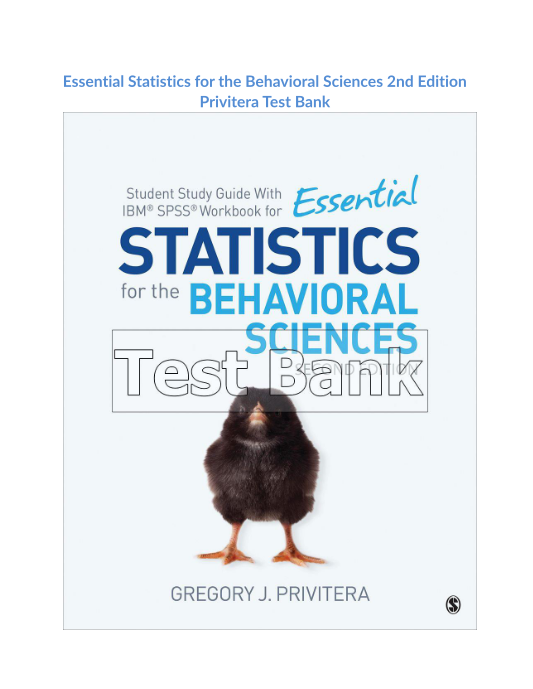 Essential Statistics for the Behavioral Sciences 2nd Edition Privitera Test Bank