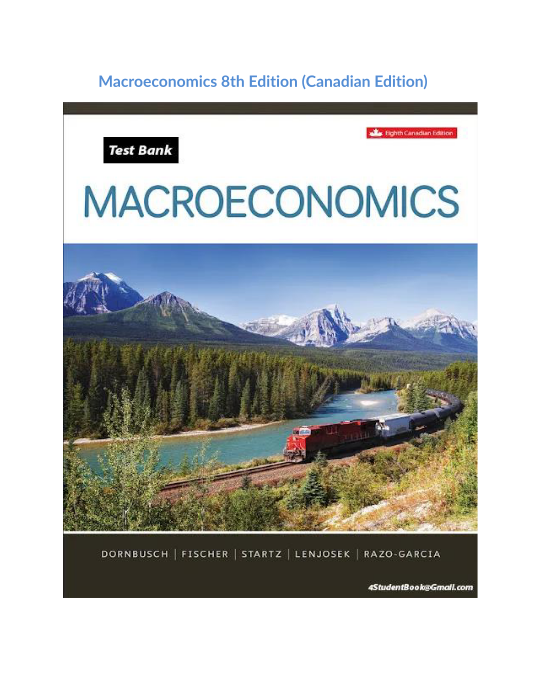 Macroeconomics 8th Edition (Canadian Edition) 