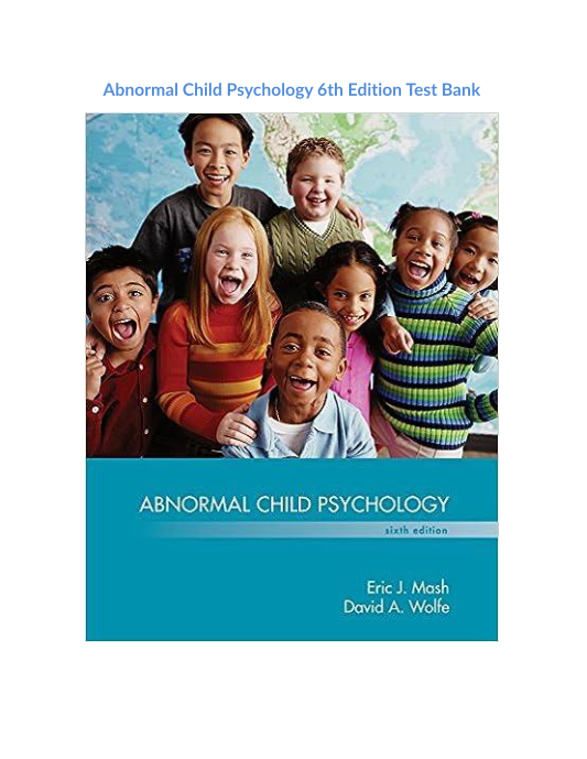 Abnormal Child Psychology 6th Edition