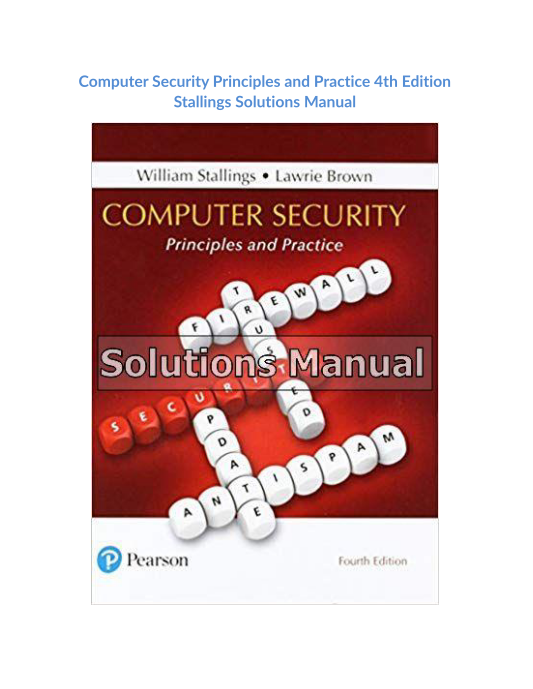 Computer Security Principles and Practice 4th Edition Stallings Solutions Manual