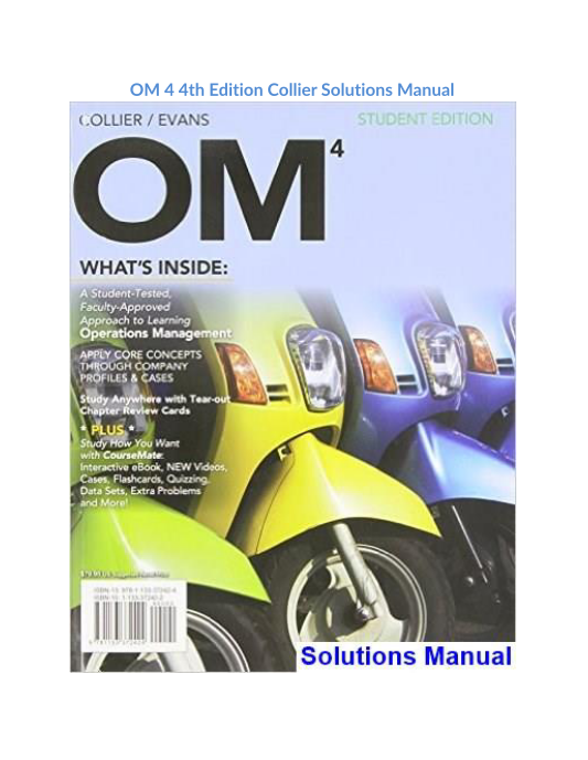 OM 4 4th Edition Collier Solutions Manual