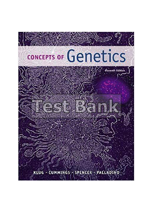 Concepts of Genetics Books a la Carte Edition 11th Edition Klug Test Bank