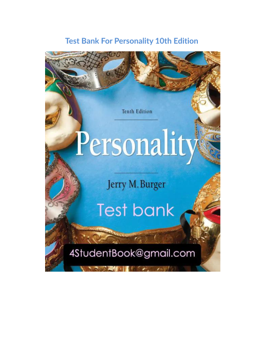 Test Bank For Personality 10th Edition