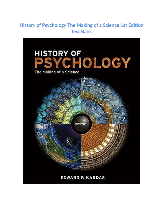 History of Psychology The Making of a Science 1st Edition