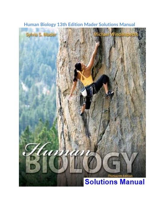 Human Biology 13th Edition Mader Solutions Manual