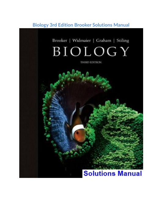 Biology 3rd Edition Brooker Solutions Manual