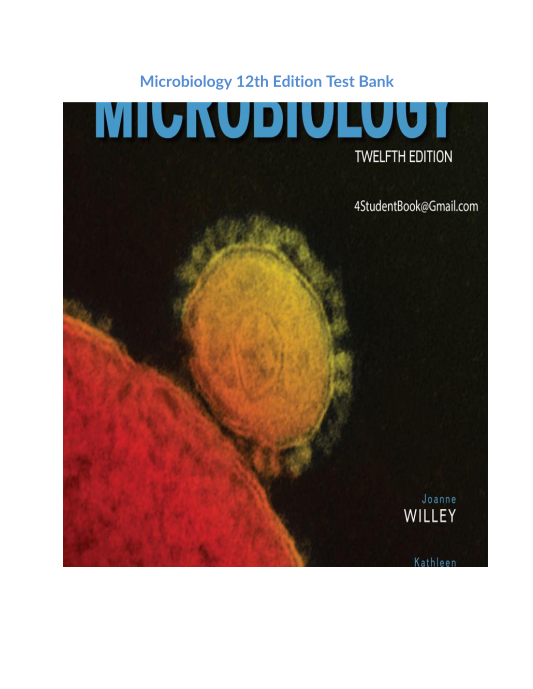 Microbiology 12th Edition Test Bank