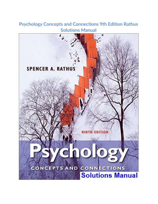 Psychology Concepts and Connections 9th Edition Rathus Solutions Manual