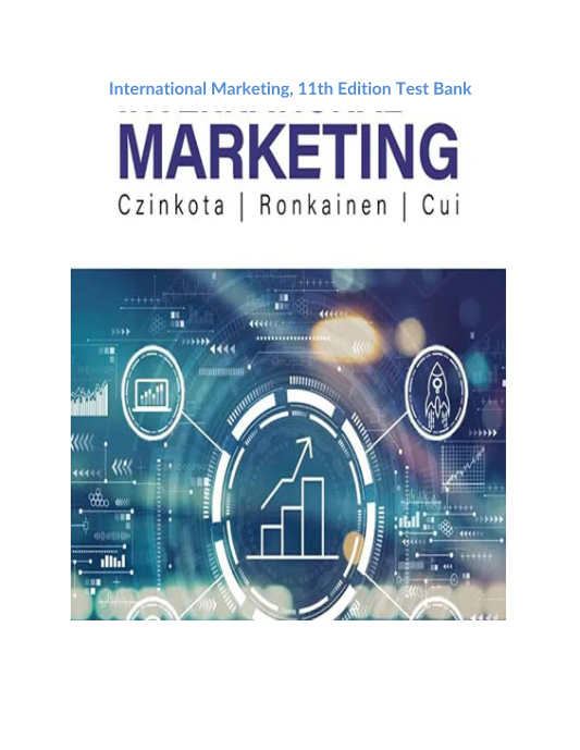 International Marketing, 11th Edition Test Bank