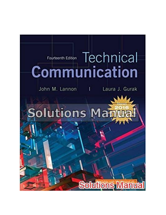 Technical Communication 14th Edition Lannon Solutions Manual 