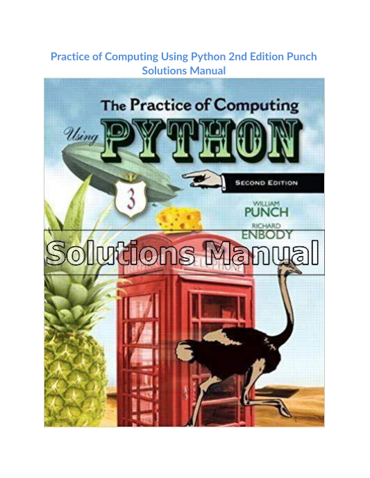 Practice of Computing Using Python 2nd Edition Punch Solutions Manual