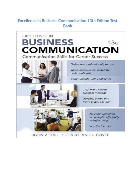 Excellence in Business Communication 13th Edition Test Bank