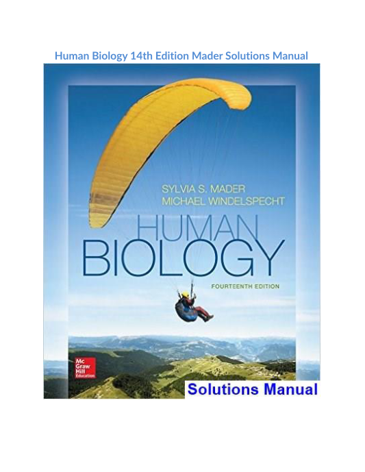 Human Biology 14th Edition Mader Solutions Manua