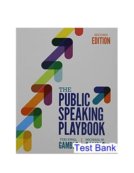 Public Speaking Playbook 2nd Edition Gamble Test Bank