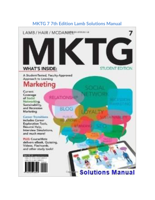 MKTG 7 7th Edition Lamb Solutions Manual