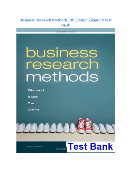 Business Research Methods 9th Edition Zikmund Test Bank