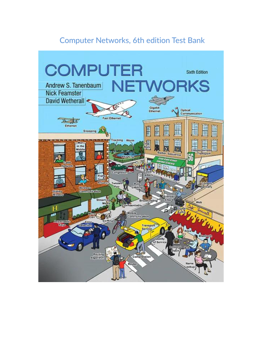 Test Bank and Solution Manual for Computer Networks 6th edition