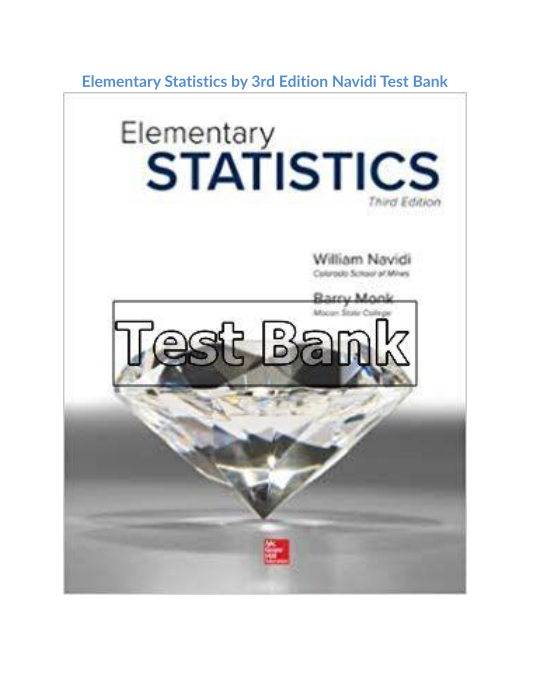 Elementary Statistics by 3rd Edition Navidi Test Bank