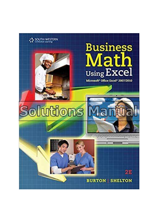 Business Math Using Excel 2nd Edition Burton Solutions Manual