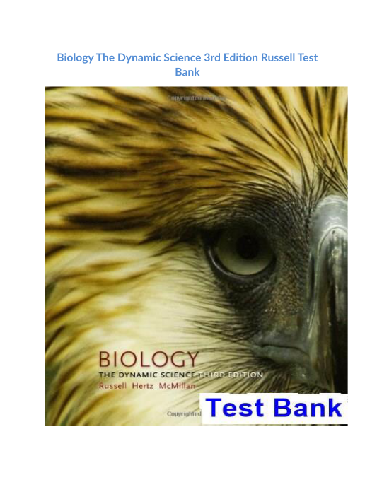 Biology The Dynamic Science 3rd Edition Russell Test Bank