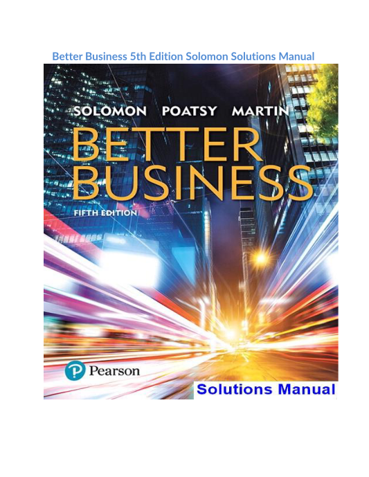 Better Business 5th Edition Solomon Solutions Manual