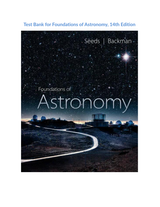 Test Bank for Foundations of Astronomy, 14th Edition