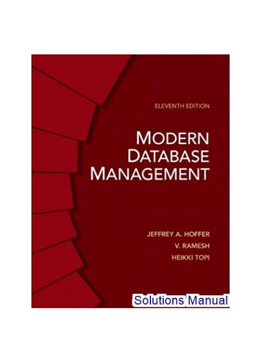 Modern Database Management 11th Edition Hoffer Solutions Manual