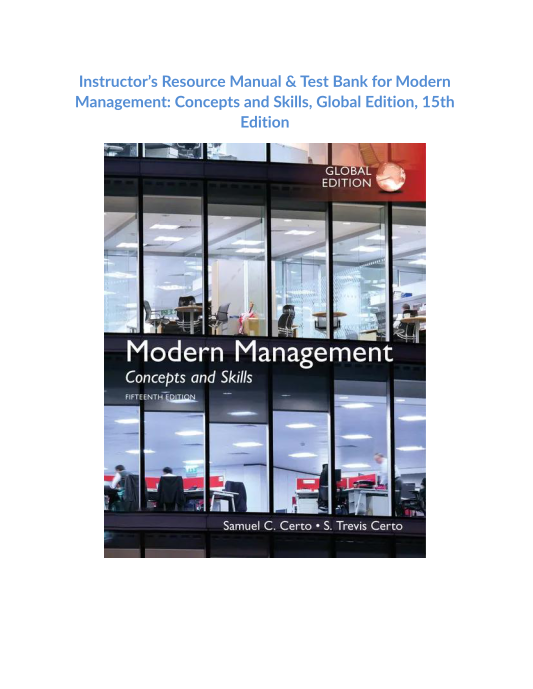 Modern Management Concepts and Skills, Global Edition, 15th Edition