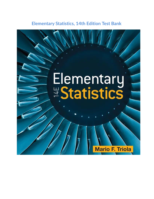 Elementary Statistics, 14th Edition Test Bank