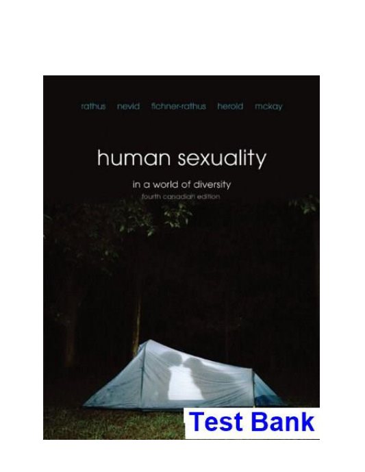 Human Sexuality in a World of Diversity Fourth Canadian Canadian 4th Edition Rathus Test Bank