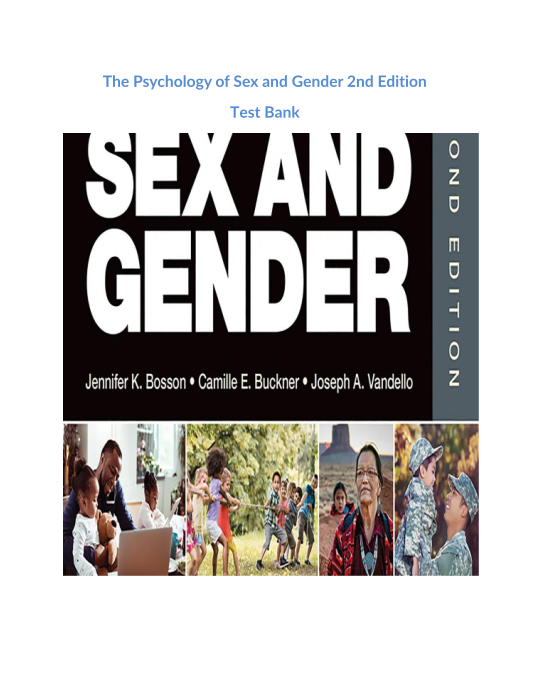 The Psychology of Sex and Gender 2nd Edition