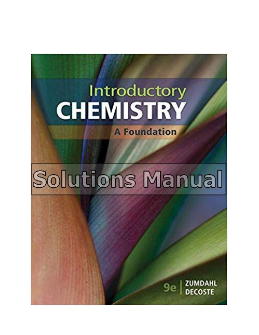 Introductory Chemistry A Foundation 9th Edition Zumdahl Solutions Manual