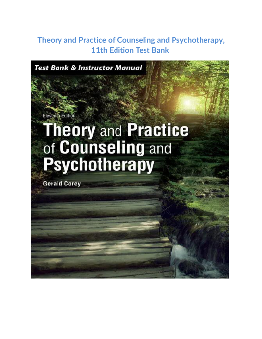 Theory and Practice of Counseling and Psychotherapy, 11th Edition Test Bank