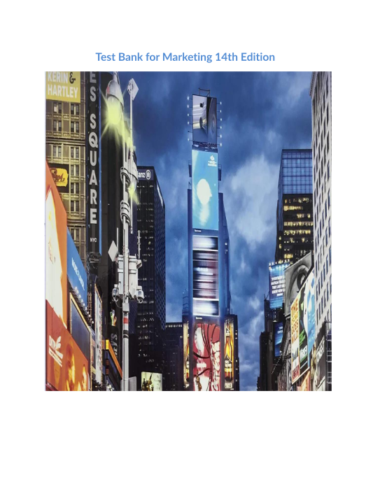 Test Bank for Marketing 14th Edition