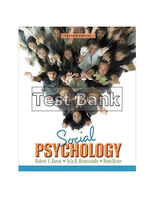 Social Psychology 12th Edition Baron Test Bank