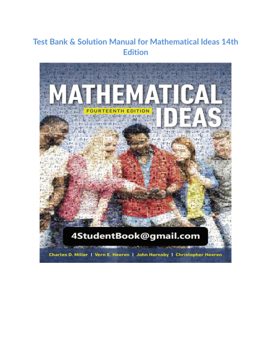 Test Bank & Solution Manual for Mathematical Ideas 14th Edition