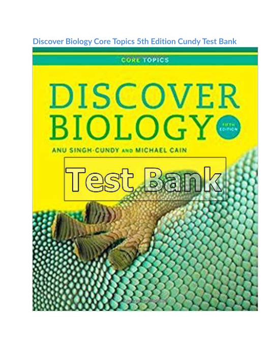 Discover Biology Core Topics 5th Edition Cundy Test Bank