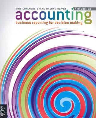 Birt, Chalmers, Byrne, Brooks, Oliver Accounting Business Reporting for Decision Making, 4th Edition Solution Manual 